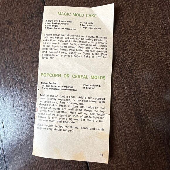 Vintage 3D bunny rabbit cake pan mold 2 piece aluminum Easter spring birthday - Picture 5 of 5